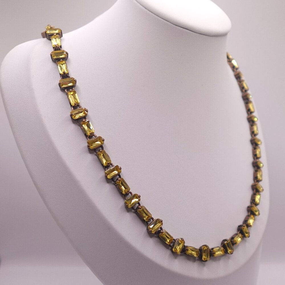 J. Crew  Vintage citrine stone necklace